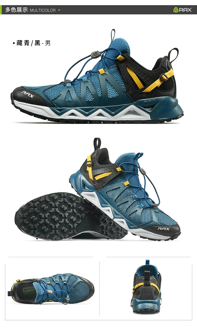 Rax Men's Aqua Upstreams Quick-drying Breathable Fishing Shoes Women Hole PU Insole Anti-slip Water Shoes Hiking