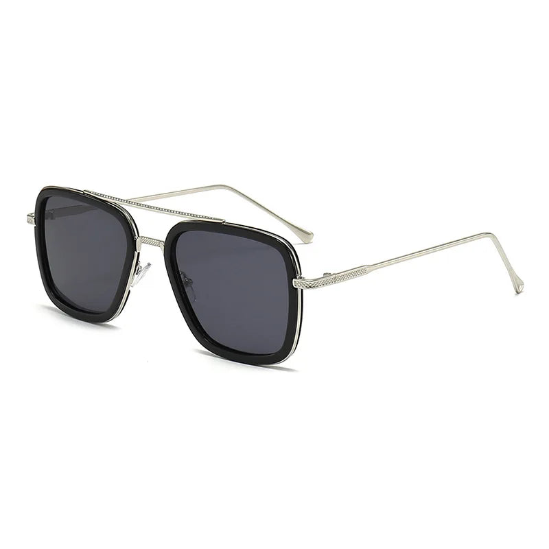 Ochelari de soare pătrați pentru bărbați, ochelari de soare metalici în stil steampunk pentru femei, ochelari de soare la modă pentru activități în aer liber, accesoriu unisex