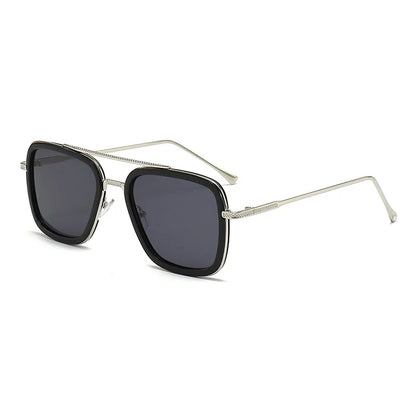 Ochelari de soare pătrați pentru bărbați, ochelari de soare metalici în stil steampunk pentru femei, ochelari de soare la modă pentru activități în aer liber, accesoriu unisex