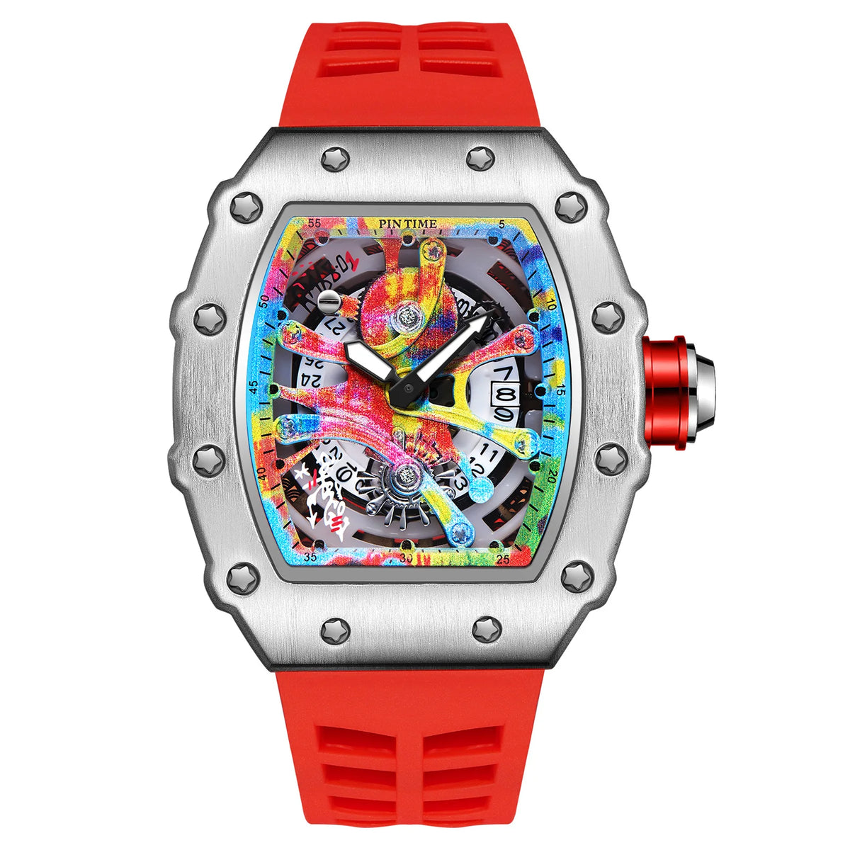 Coole herenhorloges Luxe modieuze siliconen tonvormige horloges Skelet waterdichte kwarts polshorloges Klok Relogio Masculino