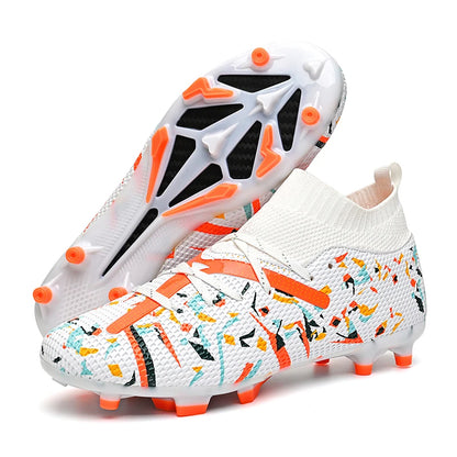 LiXingMing Football Boots Men White Professional High-Tops Soccer Society Cleats Football Shoes Non-Slip Match Training Sneakers