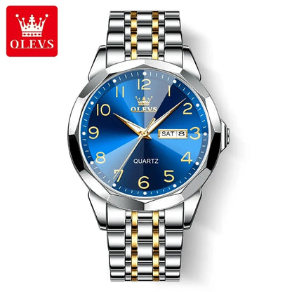 Ceas pentru bărbați OLEVS 9970 – Model elegant cu cadran digital, afișaj pentru dată și zi, rezistent la apă, luminescent, cu mecanism cu cuarț – Ceas de lux original