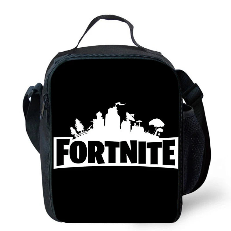 Cute Cartoon Lunch Bag Insulated Thermal Food Container Leakproof Reusable Fortnite Lunch Cooler Bag for Kids Student