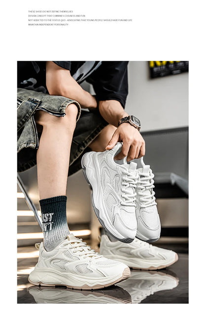 Herren-Speed-Freizeitsneaker für Frühling und Sommer, mit weicher Sohle, rutschfest, atmungsaktiv, Outdoor-Laufschuhe, modische Youth Joker Sportschuhe