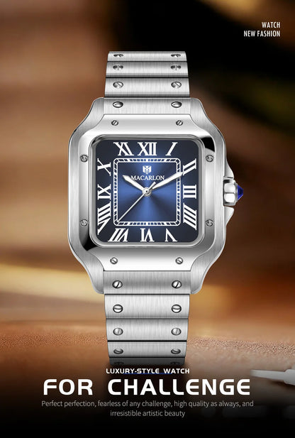 2026 New MACARLON Design 38mm Mechanical Watch Men's Sapphire Glass Luminous Stainless Steel Waterproof China NH35 Automatic Watch