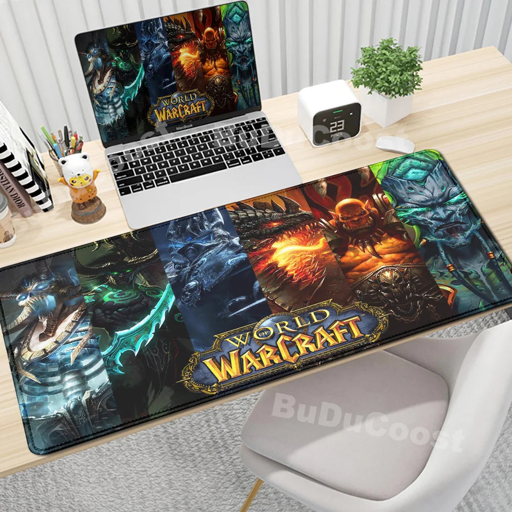 Anime World of Warcraft Podkładka na biurko Podkładka pod mysz do gier Akcesoria komputerowe XXL Podkładka z zapięciem na krawędzi Klawiatura Dywanik pod mysz dla graczy Podkładki biurowe