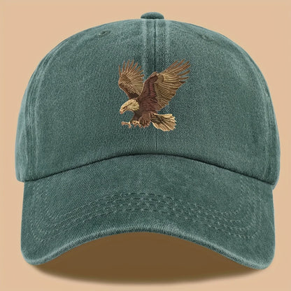 Eagle print baseball cap, adjustable for both men and women, suitable for hiking, fishing, and vacation exploration