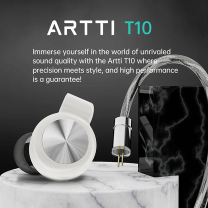 ARTTI T10 Planar Driver In-Ear HiFi Earphones, Wired IEM Monitors with 14.2mm Planar Driver, Detachable 0.78mm 2-Pin Cable, 3.5mm/4.4mm Audiophile Earbuds