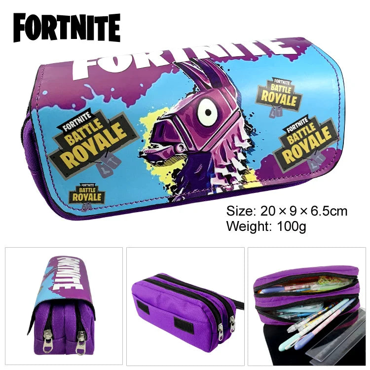 Estojo Fortnite Novo com Figura Cartoon Estampada, Bolsas para Lápis, Estojos Fofos para Rapazes, Material Escolar, Presentes de Aniversário para Crianças