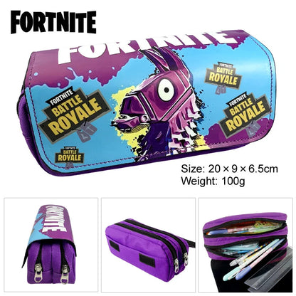 Estojo Fortnite Novo com Figura Cartoon Estampada, Bolsas para Lápis, Estojos Fofos para Rapazes, Material Escolar, Presentes de Aniversário para Crianças