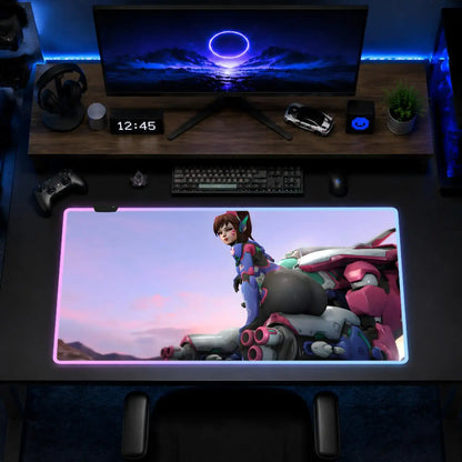 Overwatch Hips Mouse Pad Gaming Anime Mouse Pad XXL RGB Desk Mats LED Table Pads Backlit Rubber Desktop