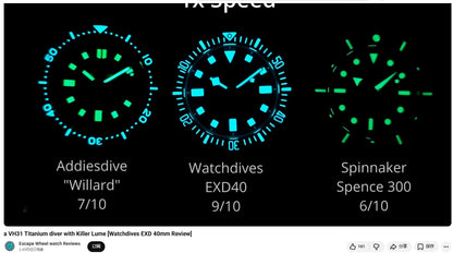 Watchdives EXD 40Mm Titanium Dive Watch Man VH31 Sweep Quartz Watches 200 Waterproof Ar Sapphire BGW9 Luminous 316L Wristwatch