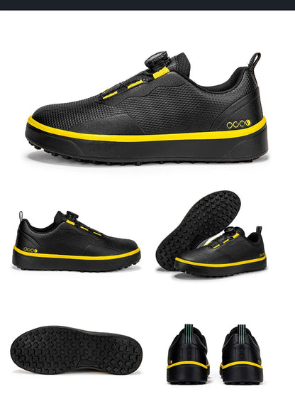 Couple Golf Shoes Men's White Waterproof Rotating Buckle Fitness Spikeless Non-slip Golf Golfer Training Golf Sneakers Women