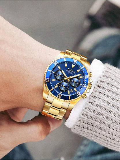 BIDEN Multi-functional men's quartz watch luxury waterproof night light business style diving series casual fashion watch