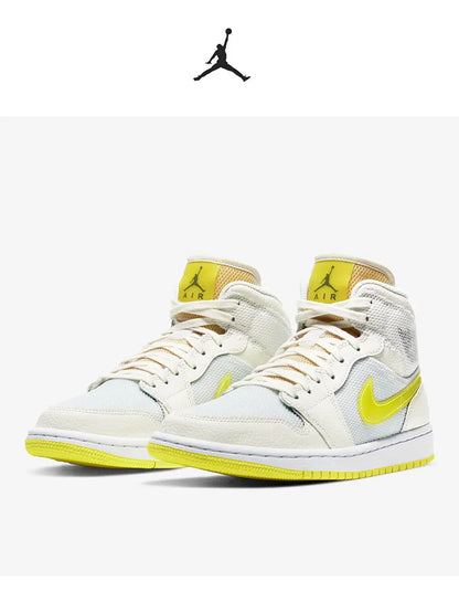 Aito Nike Air Jordan 1 Mid AJ1 Lakers -koripallokengät, puolikorkeat, DB2822-107