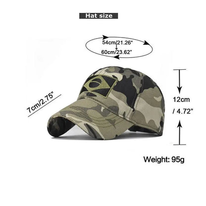 Army Camouflage Male Baseball Cap Men Embroidered Brazil Flag Caps Outdoor Sports Tactical Dad Hat Casual Hunting Hats