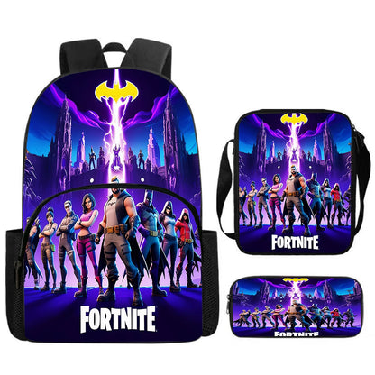 Fortnite 3Pcs Bag Set, Backpack with Front Pocket, Crossbody Bag and Pencil Case,  Boys girls The best gift for children