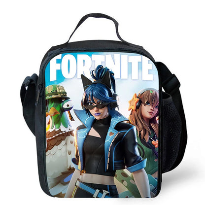 Cute Cartoon Lunch Bag Insulated Thermal Food Container Leakproof Reusable Fortnite Lunch Cooler Bag for Kids Student