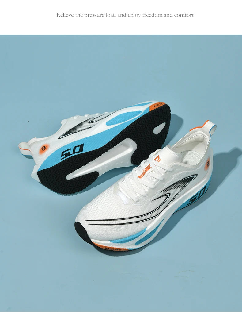 Unisex 2025 Full Carbon Plate Running Shoes, Professional Marathon Racing Lightweight Bounce Cushion Breathable Sports Sneakers
