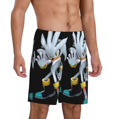 Pantalones cortos de pijama personalizados de Sonic the Hedgehog para hombre, para dormir y estar por casa
