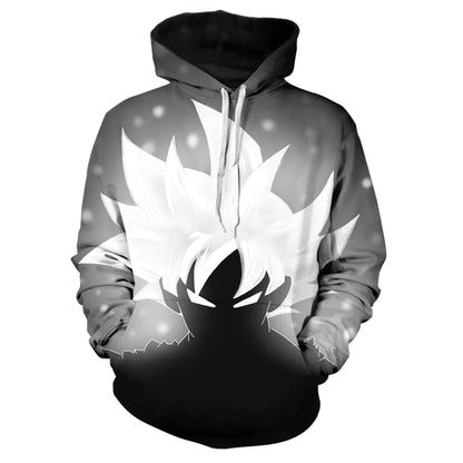 Sudadera con capucha de Dragon Ball para niños y niñas, nuevo estilo de otoño e invierno: sudadera creativa, holgada y versátil con capucha