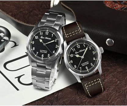 San Martin Simple Men's Watch 37mm Pilot Miyota 8215 Classic Military Explore Automatic Mechanical Watches Waterproof 100m