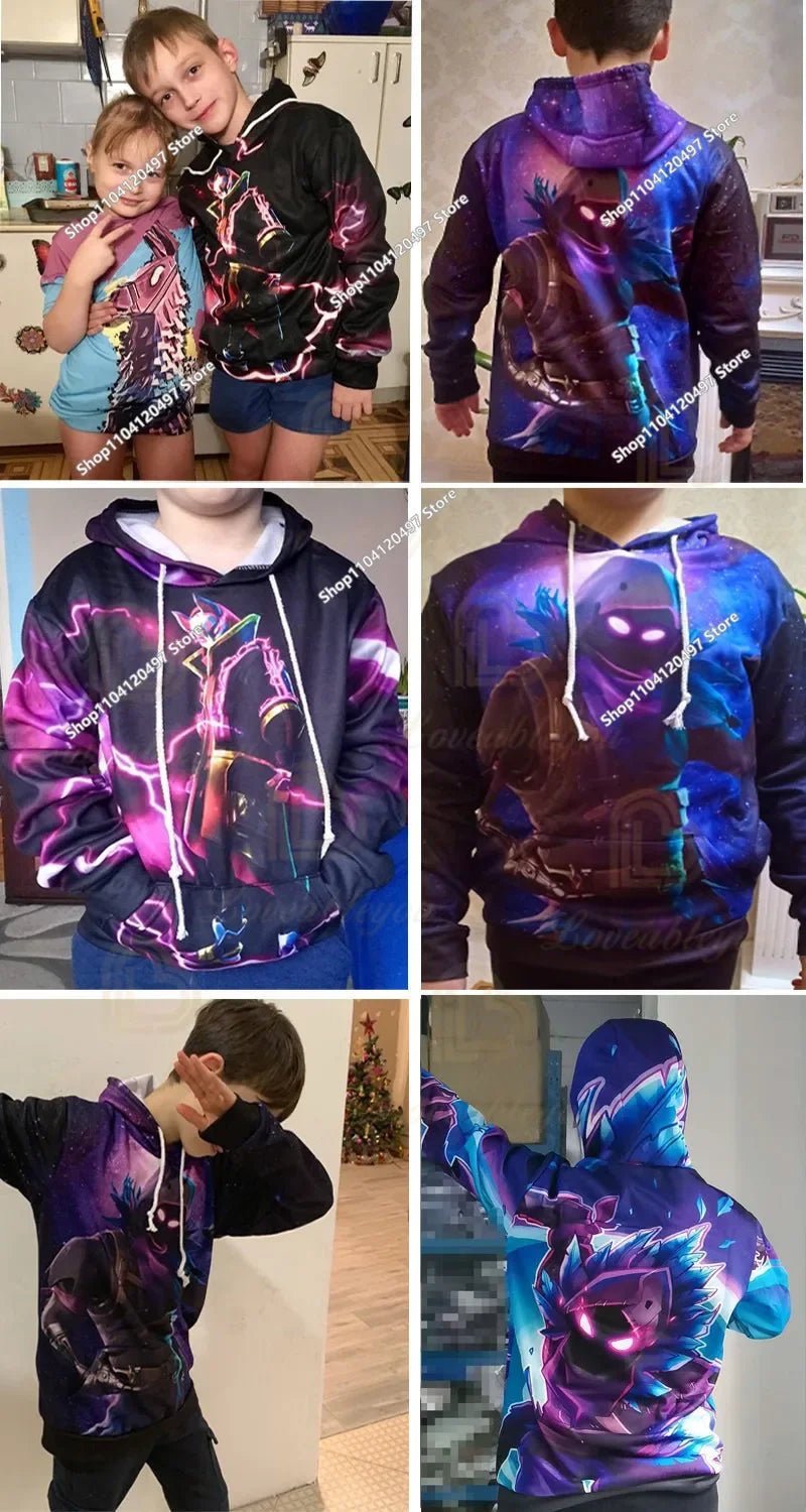 Fortnite Couple Wear Men's and Women's Sweater Children's Printed Casual Hoodie Student Outdoor Sports Simple Long-sleeved