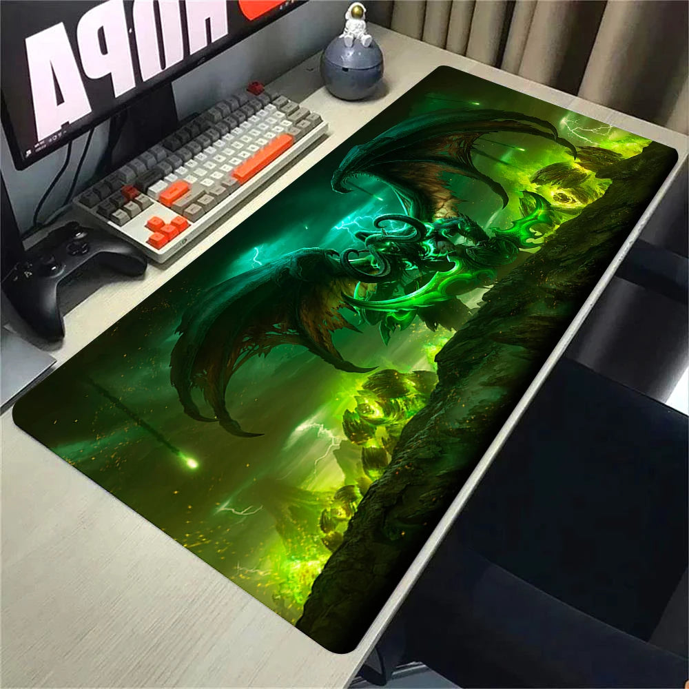 Velká gumová podložka pod myš a klávesnici Natural Horde Alliance HD World Of Warcraft Gaming, s rychlým povrchem a obšitými okraji