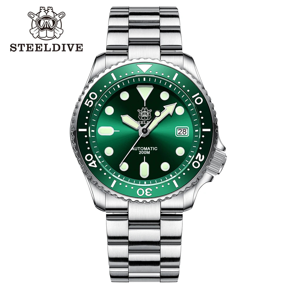 Steeldive SD1973 Men's Dive Watch Automatic Mechanical Men's Watch NH35 Bracelet 41mm Diver Watch