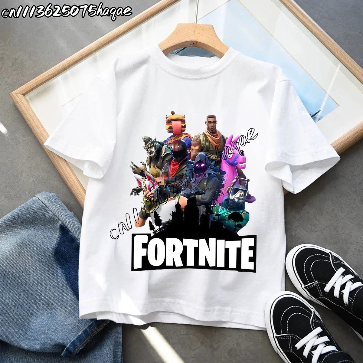 Summer New Fortnite Children T-shirts Cartoon Character Graphic T-shirt Casual Sports Short Sleeves Sports Tops Kids Boys Clothing