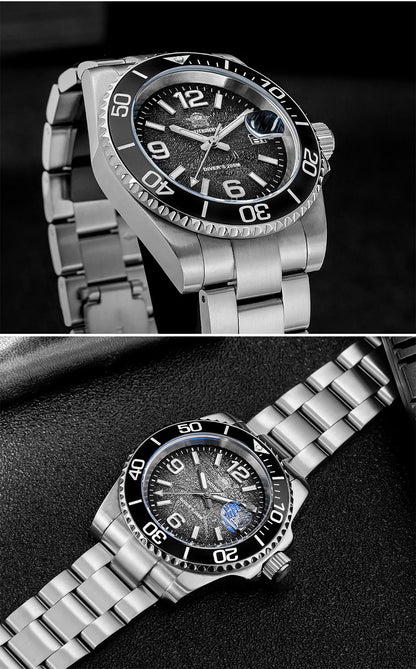 ADDIESDIVE 48mm Diver Watch Fashion Gradient Color Rotatable Bezel Quartz Watches Luminous 200m Waterproof Stainless Men's Watch