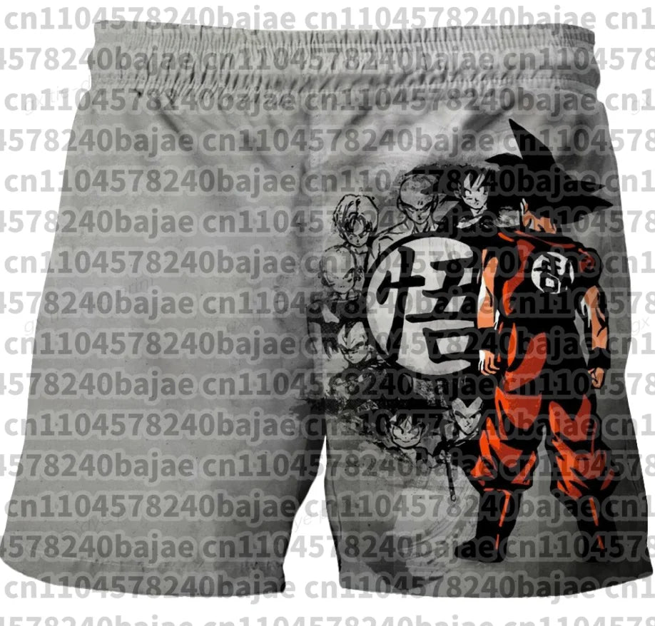 Pantalones cortos infantiles con estampado de Dragon Ball. Pantalones cortos para niños de 3 a 14 años. Pantalones cortos de playa para niños. Bañadores de verano de secado rápido con motivos de dibujos animados.
