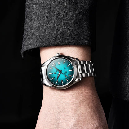 Montre de luxe pour homme PAGANI DESIGN – Modèle automatique mécanique (calibre 8215), en acier inoxydable, étanche, avec affichage de la date et aiguilles luminescentes