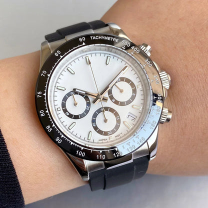 Luxury VK63 Men's Watch Quartz Movement Business Stop Watches 39mm Steel/Rose Gold Date Luminous Dial Fully Chronograph