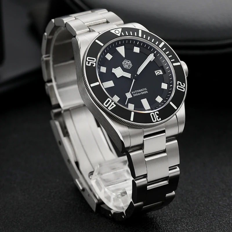 San Martin Grade 5 Titanium Watch SN0121TD PT5000/ST2130 Automatic Movement Watch 300M Waterproof Adjustable Clasp Wristwatch