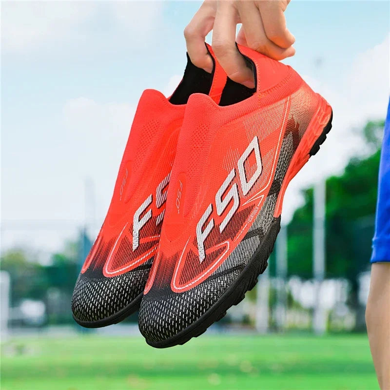 Nouvelles chaussures de football pour hommes, chaussures de sport, chaussures de football de haute qualité, ultralégères, chaussures de futsal, haute tige, respirantes, antidérapantes, pour match en extérieur