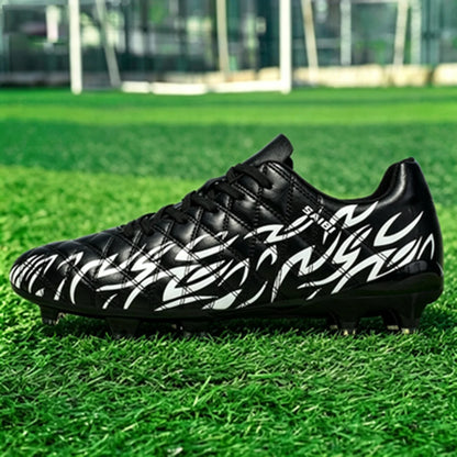Chaussures de football pour hommes, modèle AG FG hybride, semelle extérieure en caoutchouc résistant à l’usure, tige en PU respirant, idéales pour les matchs sur gazon naturel.