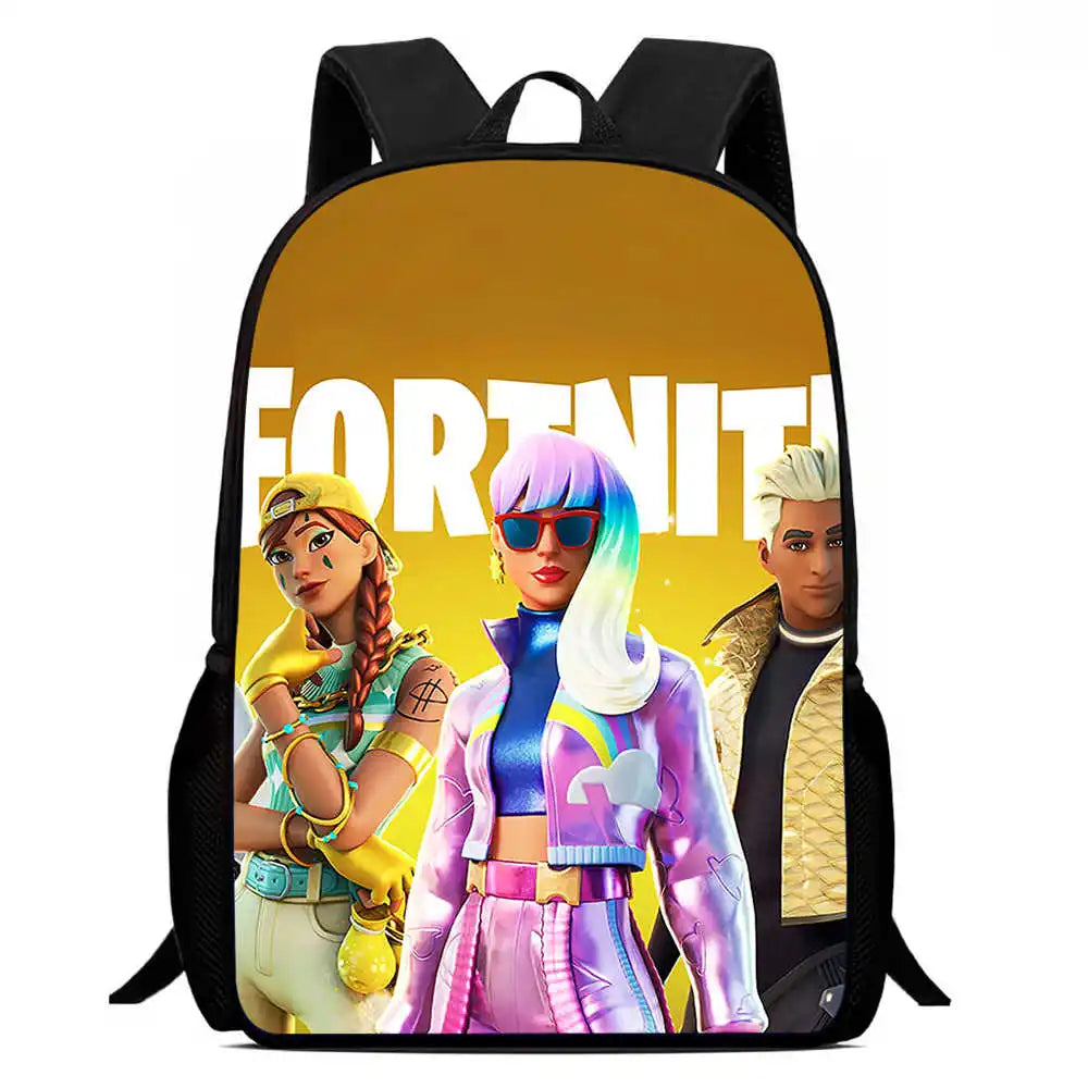Kids School Backpack Cartoon Fort-nite Bags for Girls Boys Durable Lightweight Large Capacity Breathable