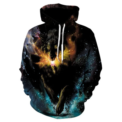 Sudadera de anime con cabeza de lobo feroz. Sudaderas con capucha impresas en 3D. Ropa de moda para hombre y mujer. Ropa infantil de Harajuku. Abrigo de hombre.