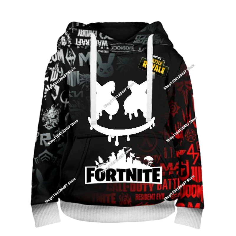 New Fortnite 3D Digital Printed Top Children's Hooded Fashion Trendy Casual Pullover Sweatshirt Birthday Gift