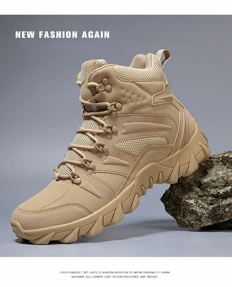 Upgraded Tactical Combat Training Boots Male Outdoors Camping Anti-wear Rapid Response Hiking Shoes Fishing Hunting Sneakers Men