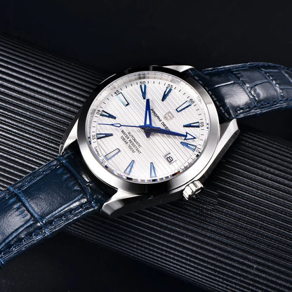 Montre de luxe pour homme PAGANI DESIGN – Modèle automatique mécanique (calibre 8215), en acier inoxydable, étanche, avec affichage de la date et aiguilles luminescentes
