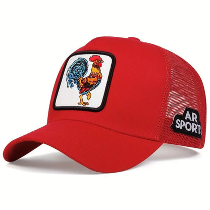 Animal embroidery net rooster hat male and female animal baseball cap hip Hop duck cap suitable for outdoor sports fishing visor