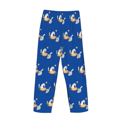 Pantalones de pijama personalizados para hombre con estampado «Soniced», con motivo de erizo, ropa de dormir, pantalones de estar por casa con bolsillos