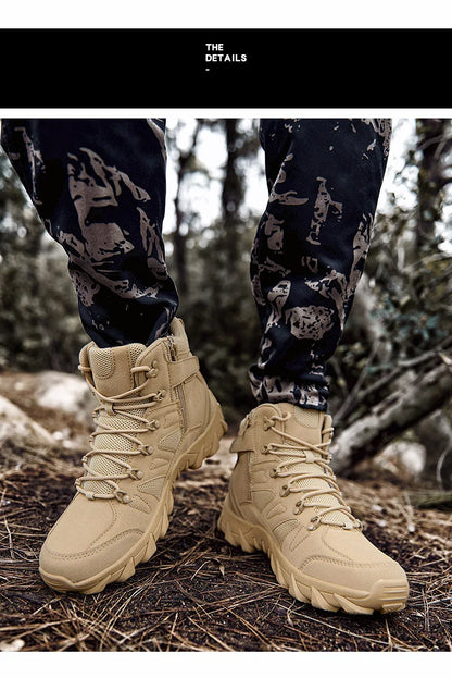 Upgraded Tactical Combat Training Boots Male Outdoors Camping Anti-wear Rapid Response Hiking Shoes Fishing Hunting Sneakers Men
