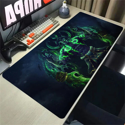 Velká gumová podložka pod myš a klávesnici Natural Horde Alliance HD World Of Warcraft Gaming, s rychlým povrchem a obšitými okraji
