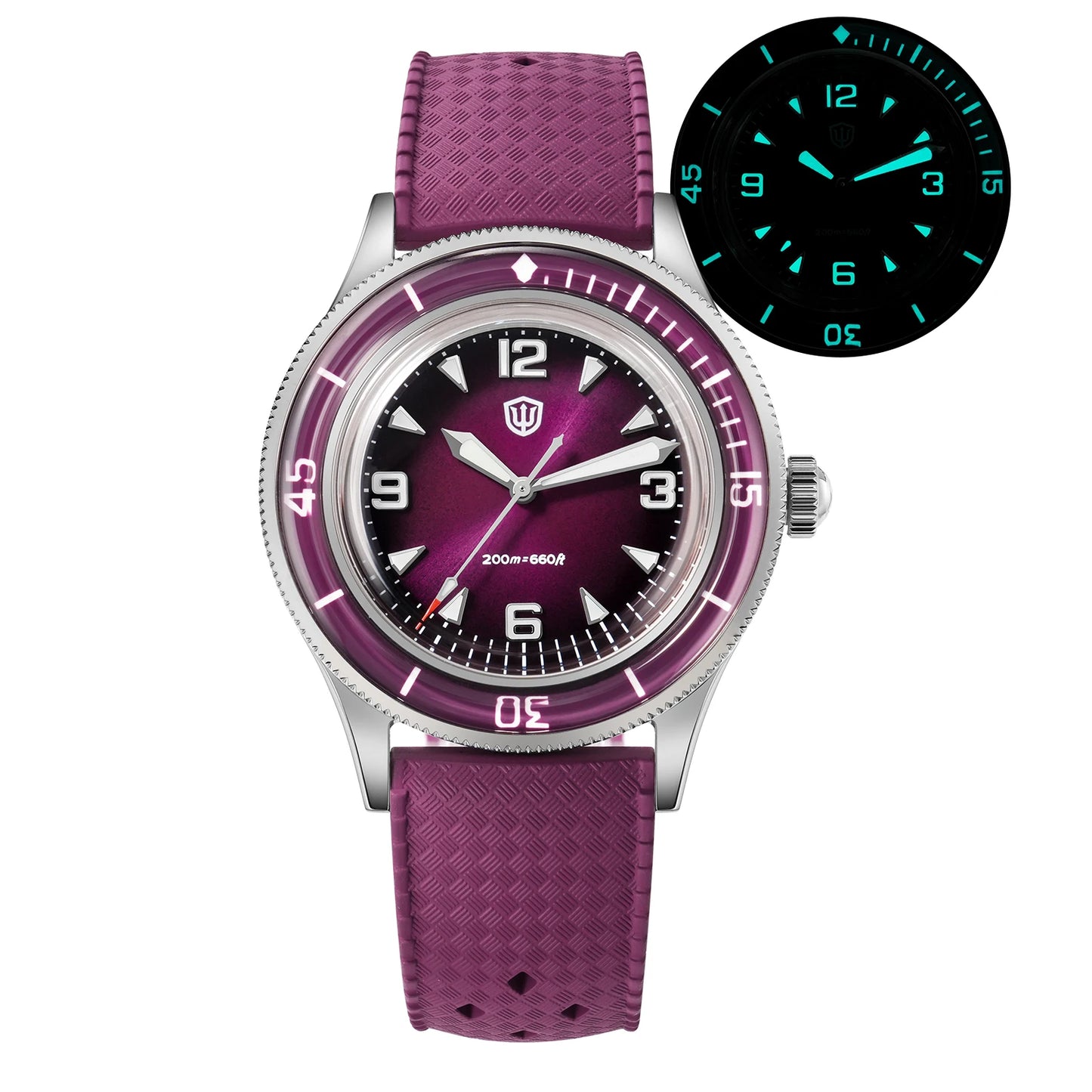 Watchdives WD50Q 38mm Watch Stainless Steel VH31 Sweep Seconds Quartz Movement Men Watches Bubble Sapphire Luminous Waterproof
