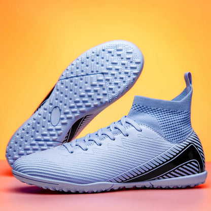 Chaussures de football pour adultes haute performance, unisexes, pour terrain extérieur et intérieur en gazon synthétique, avec crampons, chaussures de football pour garçons, semelles à crampons
