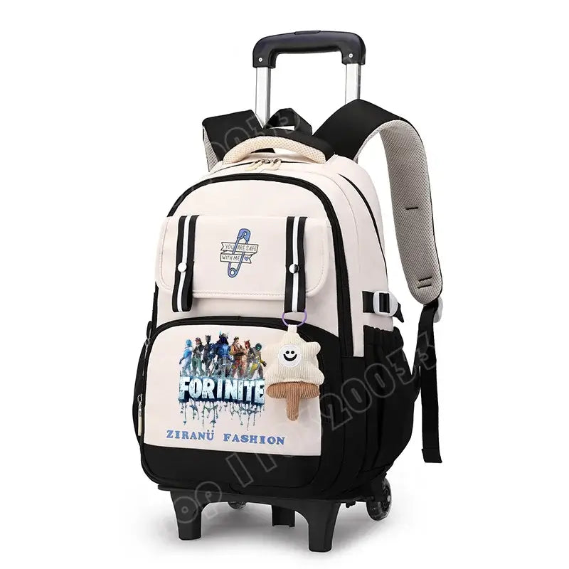 Fortnite Student Rolling Backpack Large Capacity Waterproof Lightweight Design Minimalist Laptop School Bag Casual Travel Bag