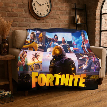 Manta de franela Cartoon F-Fortnite para gamers, suave y cálida, para dormitorio, sala de estar, cama, viajes, camping, picnic y regalo